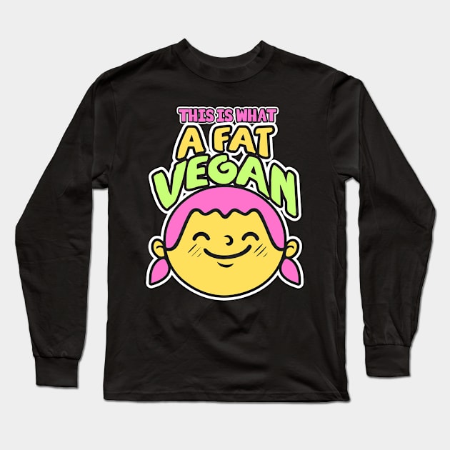 Funny Vegan Design Vegetarian Long Sleeve T-Shirt by Shiva121